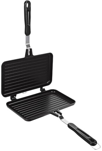 Toyvian Sartén para Sándwiches de Aluminio Negra de Doble Cara