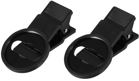2 Stück 37mm Handy Kameraobjektivklemmen aus Abs Schwarz | 37-mm Schraubklemmen, Lochdurchmesser 20mm, für 37-mm Effektfilter und Zusatzlinsen