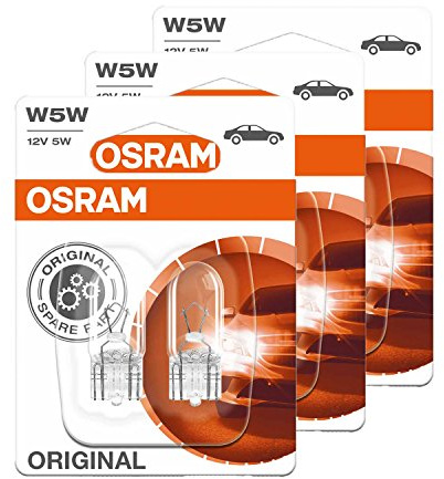 3x2 OSRAM GLÜHBIRNEN SET 12V 5W W2.1x9.5d RÜCKLICHT KENNZEICHEN BLINKER STANDLIC