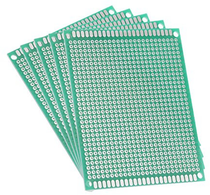 sourcing map 5Stk. einseitig universelle Leiterplatte Leiterplatten Lochrasterplatine PCB Platine Dicke 1,6mm 7x9cm grün