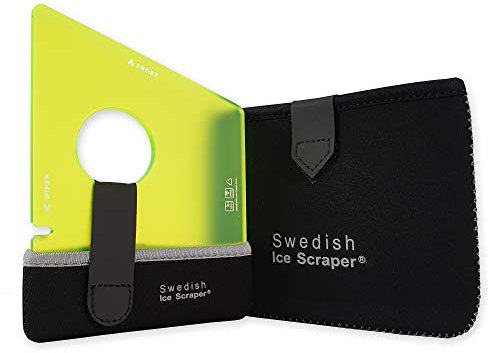 Swedish Ice Scraper - 6mm Yellow with Neoprene Holder and Sleeve