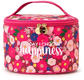 Legami - Beauty Case, Borsa per Trucchi spaziosa, Chiusura a Zip, Tasche interne, Fascette porta Pennelli, da viaggio, 21x19 cm, Tema Flowers