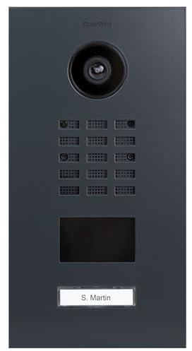 DoorBird D2101V IP Video Türstation | Video-Türsprechanlage mit 1 Ruftaste, RFID, HD-Video, Bewegungssensor, in Anthrazitgrau (RAL 7016)