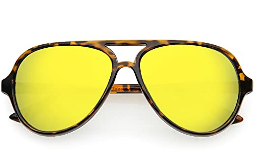 zeroUV - Kids Mirrored Lens Oversize Aviator Sunglasses D185 (Tortoise/Sun)