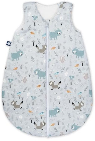 Julius Zöllner Baby Ganzjahresschlafsack aus Jersey Baumwolle, Standard 100 by Oeko-Tex, Made in Germany, Gr. 62, Smart Friends