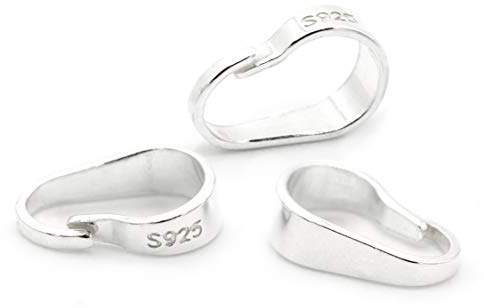 NaturSchatulle Collierschlaufen 925 Silber 3 Stück 10x6mm Schmuck Kettenanhänger für Anhänger DIY Anhängerschlaufen Ösen