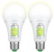 Elrigs LED Birne Aufladbar, Glühbirne mit Batterie, Aufladung mit E27 Sockel, 7W Leuchtmittel mit Wiederaufladbarem Akku, Neutralweiß(4000K), Notlicht/Taschenlampe beim Stromausfall, 2er Pack