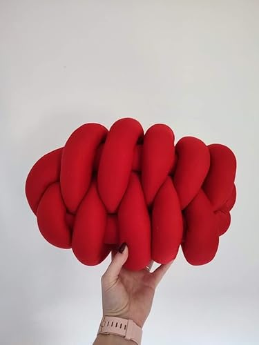 Knotenkissen, Roter Knotenkissen, Roter Knoten, Rotes Kissen, Knotenkissen, Großes Bodenkissen, Großes Knotenkissen, Großes Bodenkissen, Rotes Kissen