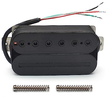 MAXCHEER Alnico 5-Brücken-E-Gitarre, Humbucker-Klinge/Sechskantschraube, einstellbar, Dual-Coil-Gitarren-Tonabnehmer mit 4-adrigem Kabel/Spulenspaltung, Schwarz (Bridge-Tonabnehmer)