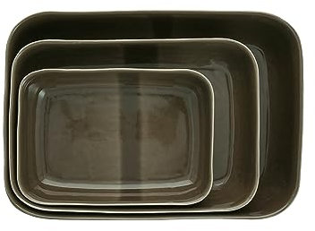 Nosse with Fortessa Svelte Backformen-Set aus Steingut, 3-teilig, Olivgrün