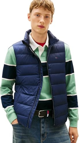 Tommy Jeans Chaleco Hombre Down ligero, Azul (Dark Night Navy), XXL