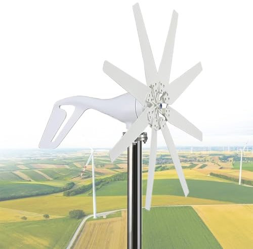 Vindgenerator 10000W, vindkraftverk 12V 24V 48V med MPPT-styrenhet, 8 blad vindkraftverksgeneratorsats för hemmabruk,12000W-48V