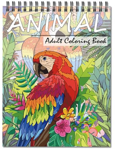 Jadeso Livre Coloriage Adulte, Format A4 Livre de Coloriage Anti Stress pour Adultes, Coloriage Anti Angoisse, Relaxation, 30 Motifs et Designs Animaux Originaux