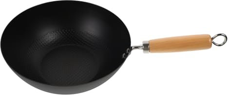 OKUMEYR Wok Japonerie Petite Poêle En Fer Forgé 24 Cm à Fond Plat Sans Revêtement Ustensile Cuisine Domestique Polyvalent Pour Cuisson à La Poêle