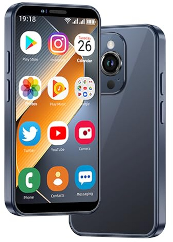 3G Mini Smartphone, Desbloqueado Mini Movil, Smartphone Mini, Smartphone Pequeño 3+64GB 3.0'' HD Pantalla Tarjeta SIM Dual con Divertida Educativa APPJuegos Aprendizaje Dibujar Caricaturas (Azul)