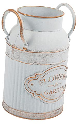 IMIKEYA Metal Vase Handle Vintage Floral Planter i Can Plant Retro Style Small Tin Bucket