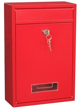 Kippen 10006AR - Cassetta Postale Modello ''MAIL'' di Colore Rosso. Dimensioni: 320x215x90mm.