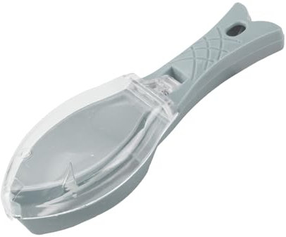 Tabanzhe Fish Clean Scales-Fish Scale Scraping Brush Fish Skin Scraper Remover Plastic Fish Scales Peeler Cleaner with Cover Fish Scaler Kitchen Cooking Tools(Blue)