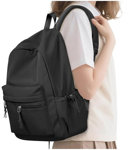 HYC00 Schulrucksack Teenager Mädchen Schultaschen Leichter Schultasche Mädchen Jungen Büchertasche School Backpack Girls College Rucksack Wasserdichter Laptop Rucksack Damen Casual Daypacks,Schwarz