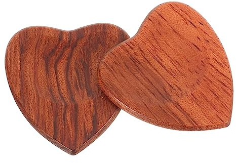 Sosoport 2stücke Herzförmige Holz-gitarren-plektren Ergonomisches Design Für Komfort Gitarre Akustik Verarbeitung Langlebigkeit Geschenke Für Musiker Und Gitarristen
