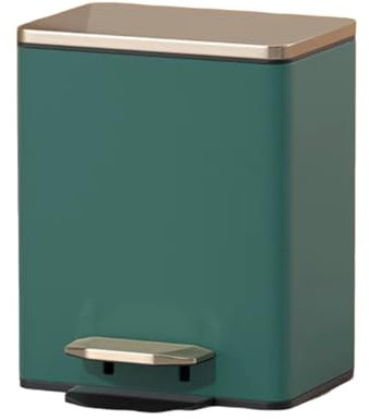 Poubelle De Cuisine En Acier Inoxydable Avec Couvercle Doux Et Lent, Poubelle À Pédale De 9 Litres, Pédale Durable, Seau Intérieur En Plastique Amovible for Bureau, Cuisine, Extérieur(Dark Green,12L 3