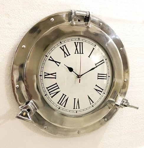 Antique Marine Brass Ship Porthole 17 Clock Nautical Wall Clock Home Decorative