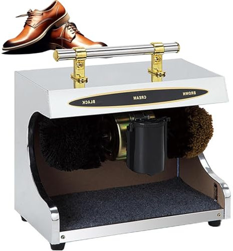 CRBUDY Cireuse à Chaussures Commerciale, Machine à Induction Automatique, cireuse à Chaussures électrique en Titane, pour Un Nettoyage Facile et Un Faible Bruit, B (C)