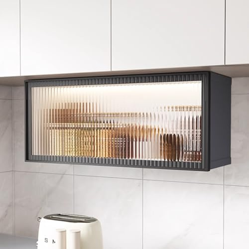 Organizzatore di immagazzinaggio – Armadio medico in lega di alluminio montato a parete con porta in vetro, versatile organizer per trucco sopra il WC con luce per bagno e cucina
