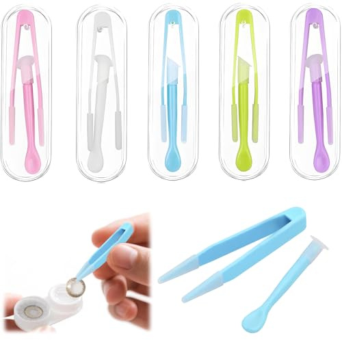 5 Pièces Pinces À Lentilles De Contact,Ventouse Lentille,Ventouse Lentille Souple,Ventouse Lentille Rigide,Applicateur Lentille De Contact,Ventouse En Silicone Pour Lentilles,Ventouse Lentille Rigide