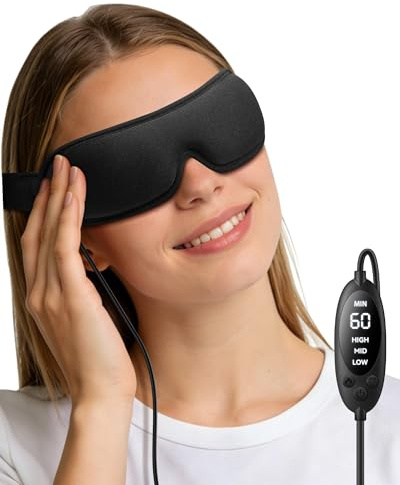 Heated Eye Mask for Dry Eyes: FSA&HSA Eligible, Stable Warm Compress for Tired Eyes, Stye & Blepharitis Relief – with Temperature & Timer Control, USB-Powered – Ideal for Sleep, Office & Travel