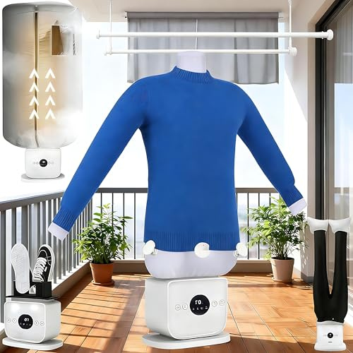 Dfdieratve Macchina da Stiro Professionale per Camicie con Funzione Asciugatura | Manichino Automatico, Accessorio per Shoe +Pantaloni, 8 Min, 360° Vapore, Touchscreen, Elimina Ogni Piegatura