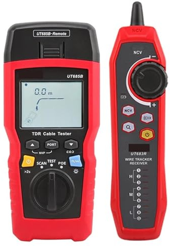 Probador de cables de red, Probador De Cables Red, TDR Tracker LAN RJ45 RJ11 Detector Cableado Herramienta Pantalla LCD,para cable de red