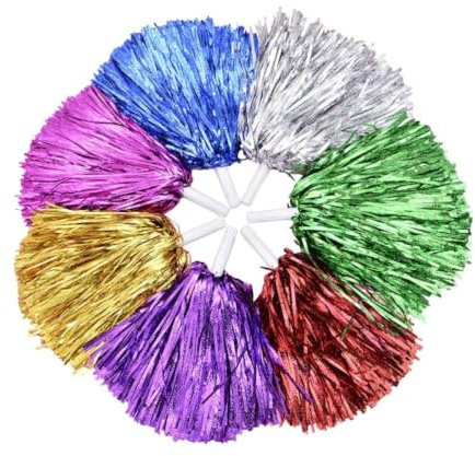 ULTECHNOVO 6 Piezas Pompón de Plástico para Animadoras Mango de 17g, Adecuado para Fiestas y Deportes, Accesorio Cómodo y Resistente para Equipos Juveniles de Porristas Color Aleatorio