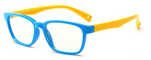 FOURCHEN Optics Lunette Anti Lumiere Bleue pour enfant - Lunettes Gaming PC Mobile TV - Filtre Anti Fatigue Anti UV Anti Lumière Bleue (blueyellow)