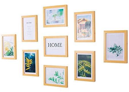 Bilderrahmen, Einfache Fotowand Kreative Fotorahmen Hängende Wand Schlafzimmer Wohnzimmer Dekoration Malerei (Farbe : Holzfarbe, Größe : 15×20cm)