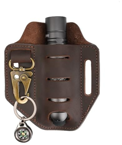 VIPERADE PJ9 EDC Lederscheide Multitoolscheide Werkzeuge Holster Messergürtelscheide Taschenlampenscheide für Leatherman Multitools Messerscheide Handgefertigte (Braun/Plus)