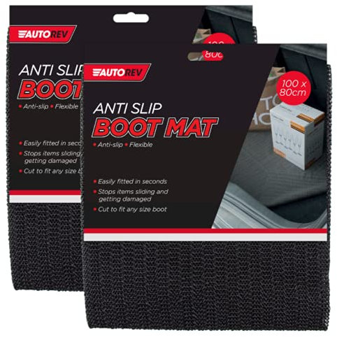 Lot de 2 tapis antidérapants en caoutchouc pour coffre de voiture Noir 100 x 80 cm