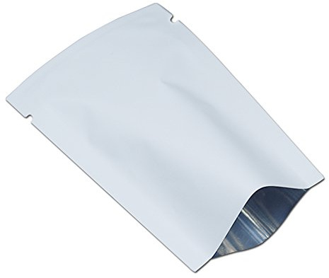 MITOB 200 stycken Mylar-väskor öppen topp matförvaringspåsar matt foliepåse platt värme vakuumtätning aluminiumpåse för godisförpackning (8 x 12 cm, matt vit)