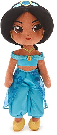 Disney Store Offizielle Kuschelpuppe von Prinzessin Jasmin für Kinder, Aladdin, 37 cm, Kuschelpuppe der arabischen Prinzessin im typischen Outfit mit gesticktem Gesichtsausdruck