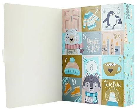 Empty Advent Calendar Packaging, Create your own Advent Calendar, Happy Holidays, 12 Days of Surprises Countdown Calendar