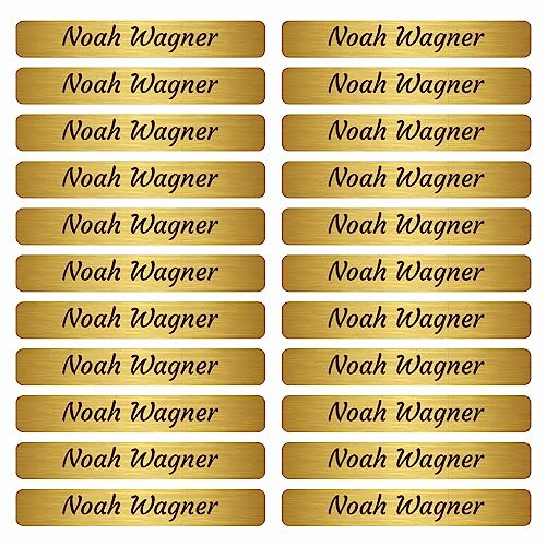 Klebeetiketten - Aufkleber 46x7 mm 120 Stück - Design Gold - mit Wunschtext - Name - personalisiert - Namensaufkleber - für Jugendliche - Firma - Universität - Schule - Kinder - KITA
