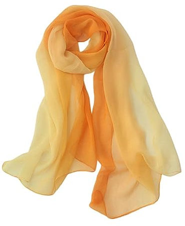 PARREN Seidentuch Sommer Ankunft Mode Chiffon Schals Gradient Farben Georgette Weibliche Seidenschals 50 * 160Cm-Orange