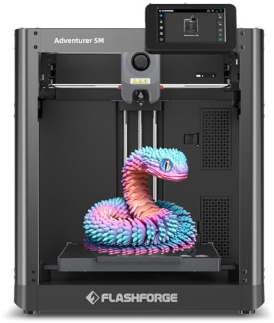 FLASHFORGE Adventurer 5M 3D Printer with Fully Auto Leveling, Max 600mm/s High Speed Printing, 280°C Direct Extruder with 3S Detachable Nozzle, CoreXY All Metal Structure, Print Size 220x220x220mm