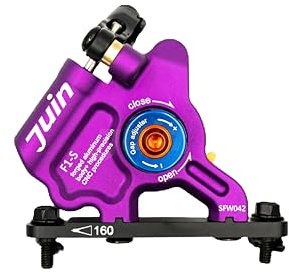 Juin F1-S Hybrid Hydraulic Disc Brake Caliper, Mechanical/Hydraulic Disc Brake Kit, Purple