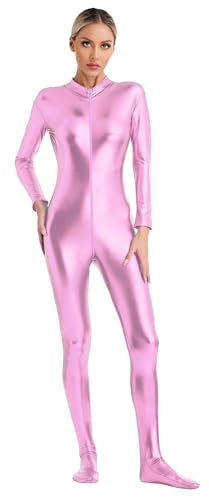 Alvivi Mujer Body Ajustado Manga Larga Monos Completos de Gimnasia Ritmica Leotardo de Patinaje Artistica Maillot de Danza Ballet Jumpsuit Bodysuit