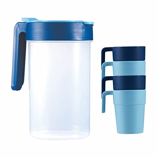 Carafe Eau Bouteille d'eau froide et gobelets à la maison Grande capacité Pichet d'eau en plastique avec poignée Pichet à jus de fruits à jus de fruits for jus de jus Pichet à Thé Glacé