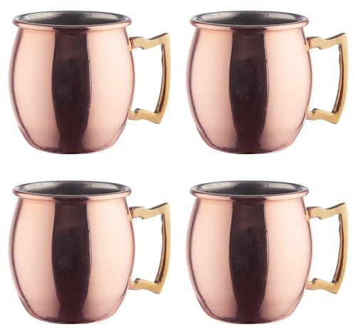 BUTLERS Mini-Becher 60ml - MOSCOW MULE - Glänzender Shotbecher aus Edelstahl in Roségold | Perfekt für Cocktails & Shots