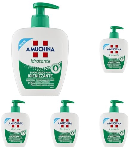 Amuchina Sapone Liquido Idratante, 250ml (Confezione da 5)