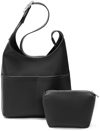ZMDB Damen Umhängetasche Set, PU Leder Hobo Bag mit Kleiner Tasche, Shopper Tragetasche Große Kapazität Tote Bag für Büro Schule Reise, Damen Schultertasche mit Verstellbarem Gurt