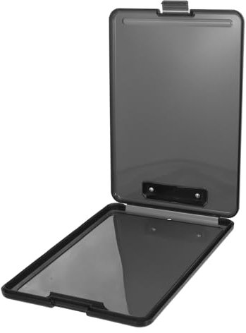 NUOBESTY Transparent Schwarzer Aufbewahrungsbox Clipboard Mit Klappfach Leicht Und Kompakt Großes Fassungsvermögen Für Dokumente Und Schreibwaren Praktisches Kunststoff-organizer Für Büro s